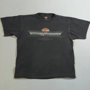 Harley Davidson‎ T Shirt XL Vintage 1997-98 Double Sided Utica NY